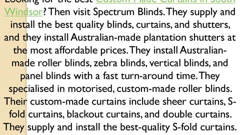 Get the best Custom Made Curtains in South Windsor