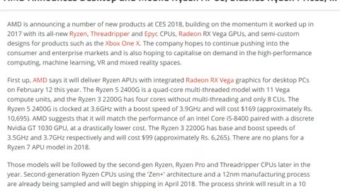 AMD Announces Desktop and Mobile Ryzen APUs, Slashes Ryzen Prices [ tech ]