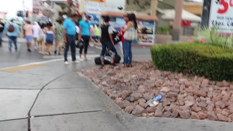 A walk on Las Vegas Boulevard.