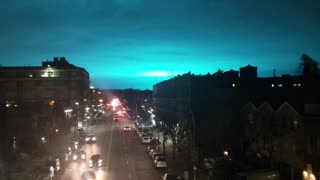 Crazy Blue Lights Surprise New Yorkers