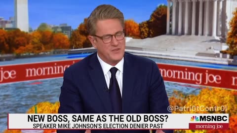 MSNBC Propagandist Joe Scarborough clearly is Panicking while talking about Mike Johnson & Trump