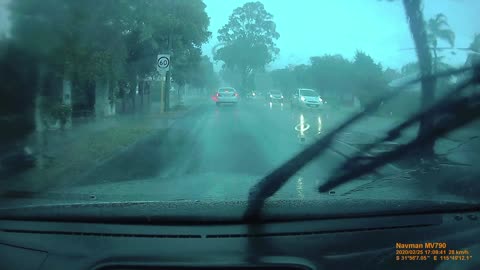 Tree Flattens Car in Perth Storm