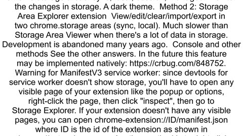 Inspect extension39s chromestorage in devtools