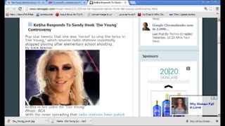 'Pre Sandy Hook Song DIE YOUNG by Kesha Clearly Says "Sandy Hook" When Played Backwards' 2013