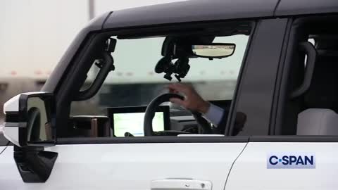 Biden puts the pedal to the metal while test-driving an electric Hummer