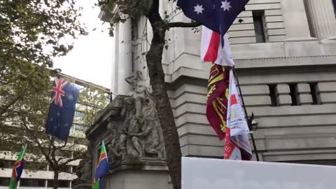London, England: Protest outside Australian Embassy Oct. 30, 2021