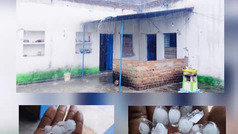 Hail rain.hail raining in india.how destroy everything by hail raining.hail raining during winters