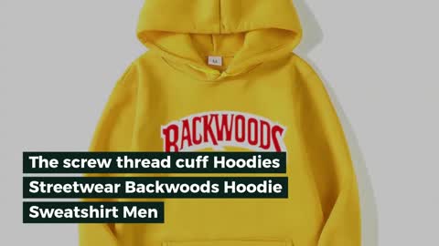 The screw thread cuff Hoodies Streetwear Backwoods Hoodie Sweatshirt Men Fashion autumn winter Hip