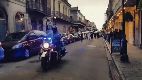 Amazing wedding parade in New Orleans