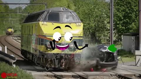 Train Crash | Monster Trains Crush Cars on Railroad - InTechHub