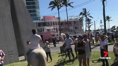 Australia - Horse Mounted Protesters