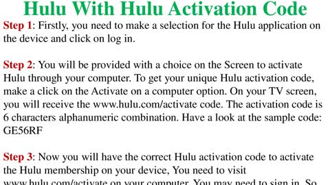 How To Activate Hulu AT www.hulu.com/activate