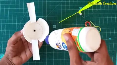 How to make Paper cup Helicopter _ Rubber band powered flying plane _ easy Paper toy