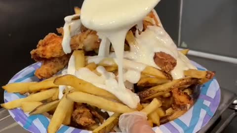 French fries and Fried Chicken salad