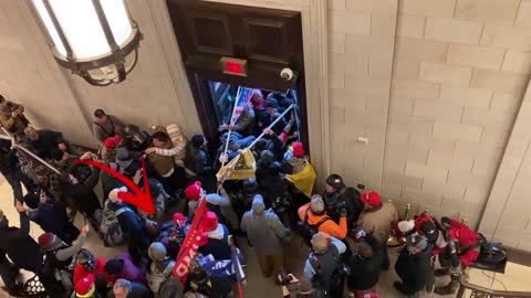 MaroonPB Breaching Main Capitol Doors at 2:38 p.m.
