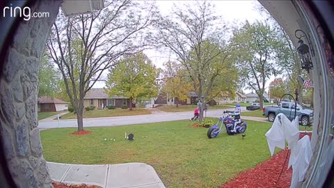 Caught on Ring Doorbell! - Dogs drag angry woman across yard 😆