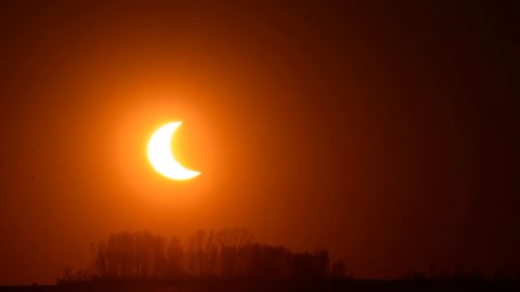 Sunset eclipse from Novosibirsk.