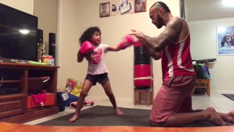4-year-old girl trains with dad to become pro boxer