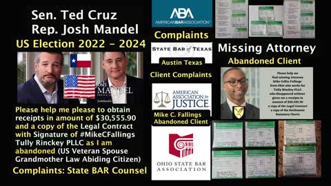 Client Abandoned Complaints Tully Rinckey PLLC Texas / Sen. Ted Cruz / Rep. Josh Mandel