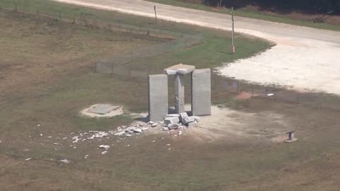 Drone Footage of the Damage to the Georgia Guidestones