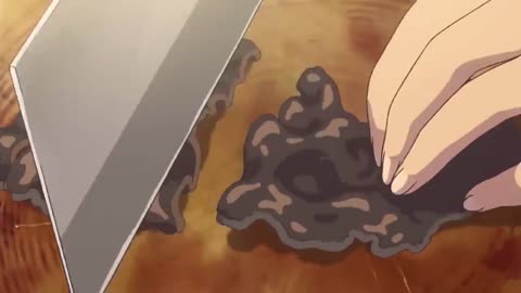 Aesthetic anime cooking ramen with sound effects