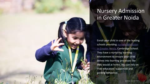 Nursery Admission in Greater Noida