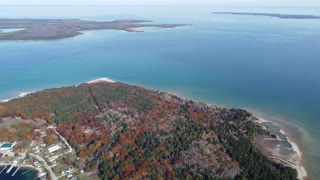 Aerial View Of Saint James Harbor, Beaver Island