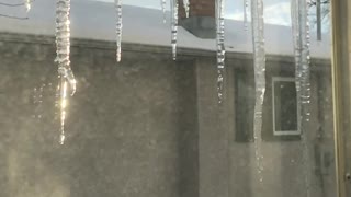Sunny Icicles in Manitoba
