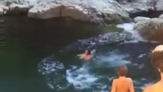 The other side of cliff jumping