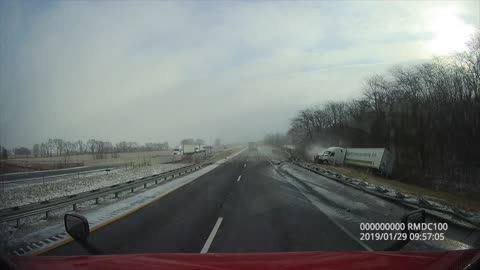 Tractor Trailer Goes Off-Road