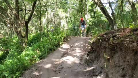 Riding Gwazi Berm at Alafia State Park on a 20" Bmx bike