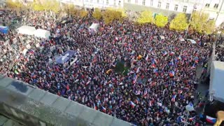 Massive protest in Prague, Czech Republic demanding an end to anti-Russia sanctions