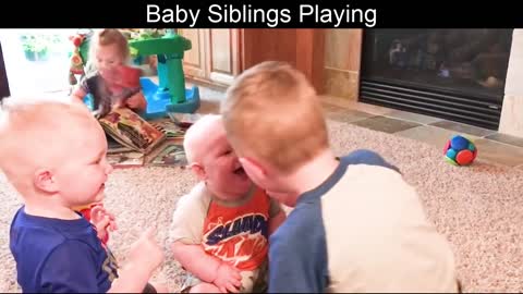 Baby Siblings Playing and Laughing Together 1