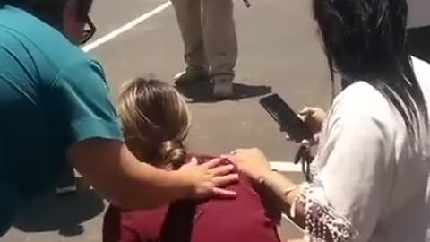 Desperate Parents Wait Outside Robb Elementary School in Uvalde, Texas