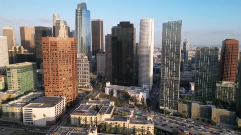 Drone Footage Above Downtown Los Angeles