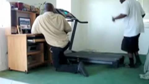 guy falling off a treadmill