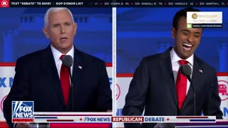 Mike Pence and Vivek Ramaswamy argue during the Republican Debate