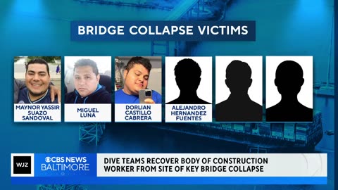 Body of third construction worker recovered from Key Bridge wreckage in Baltimore