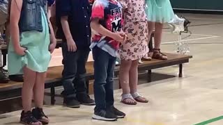 BEAUTIFUL: Pre-School Boy Proudly Sings National Anthem At Graduation!