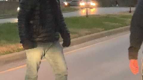 Angry Man on Moped Pulls Knife