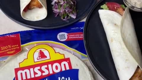 Turkey shish kebab in tortillas