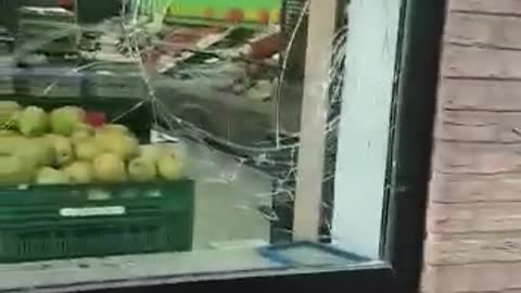 Russian supermarket destroyed by sheeple in Germany
