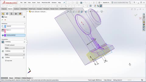 solidworks tutorial : mold how to create core cavity
