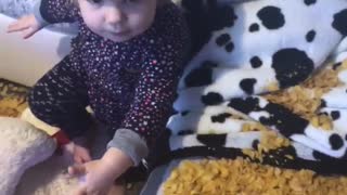 Kiddo Loves Playing with Corn Flakes