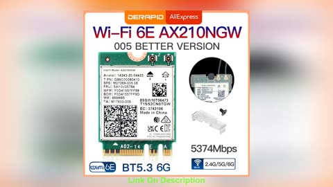 Best Seller Dual Band Intel AX210 Wireless AX210NGW 2.4Gbp