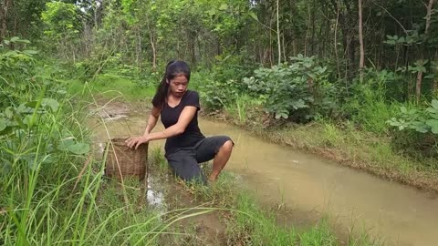 Survival Food Catching and cooking snails for jungle yummy Food