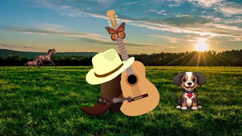 (No Sound) Country Pup Digital Art TV/PC Screensaver Background