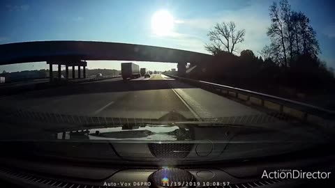 Car Almost Causes Fatal Accident With A Semi - Crazy Dash Cam Scenes