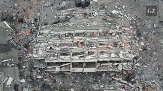 0:Drone footage shows shocking Gaza destruction