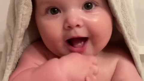 Baby has the sweetest reaction and laughing to gift milk bony